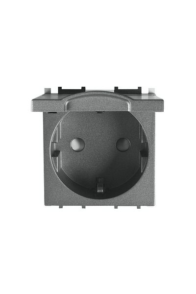 PANASONIC Schuko Socket with Modular Cover Black 2M (Panasonic)