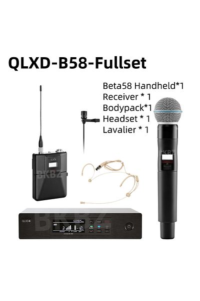 Choice 500MHz US-plug QLXD4-Beta58-Fullset 500MHz/600MHz Professional Wireless Microphone UHF Handheld Head