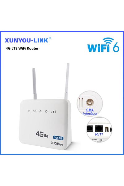 Choice 4G LTE WiFi Router 300Mbps Modem With SMA Extend Antenna Interface and Fixed Telephone VOLET Func...