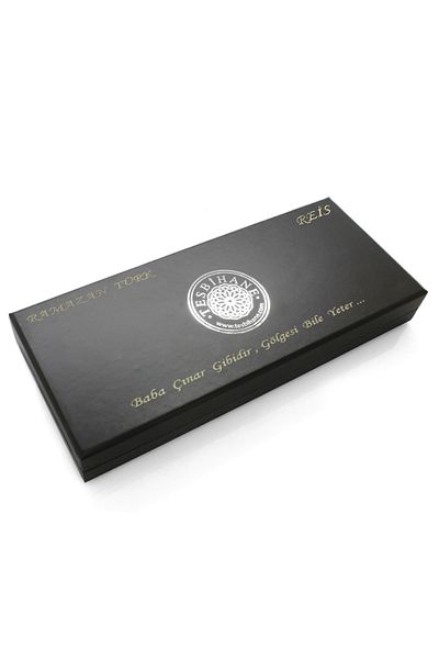 Tesbihane Black Color Special Prayer Beads Cut Gift Prayer Beads Box with Special Message Written - M2