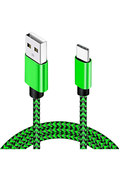 Choice كابل USB من النوع C بطول 3 أمتار باللون الأخضر، كابل شاحن سريع الشحن بقوة 2.4 أمبير، مصنوع من سلك النايلون المضفر، مناسب لأجهزة سامسونج وهواوي وشياو