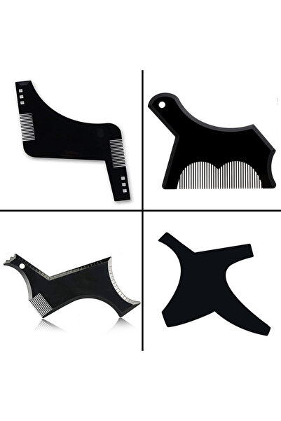 Choice مجموعة مكونة من 4 قطع سوداء لقوالب تشكيل لحية الرجال، أمشاط لحية صالون...