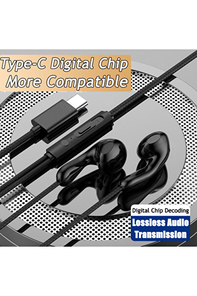 Choice سماعات أذن سلكية ستيريو رياضية عالية الجهير 9DHIFI من النوع C باللون ا...