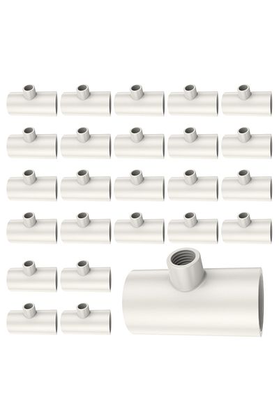 Choice 25PCS 25Pcs Chicken Waterer PVC Tee Fitting White Automatic Poultry Waterer Poultry Water Drinker Wa