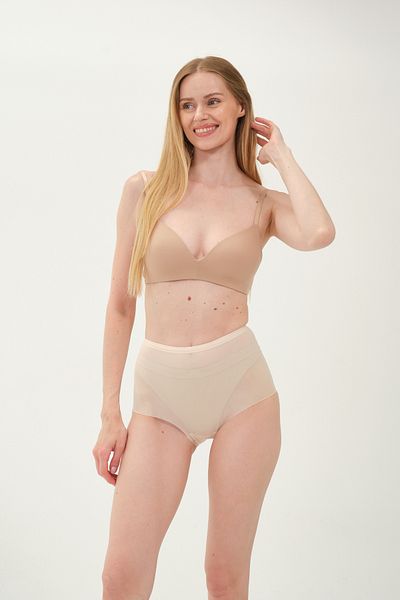 MİSTİRİK Formia Model High Waist Transpran Model Firming and Lifting Effective Slip Corset Skin Color