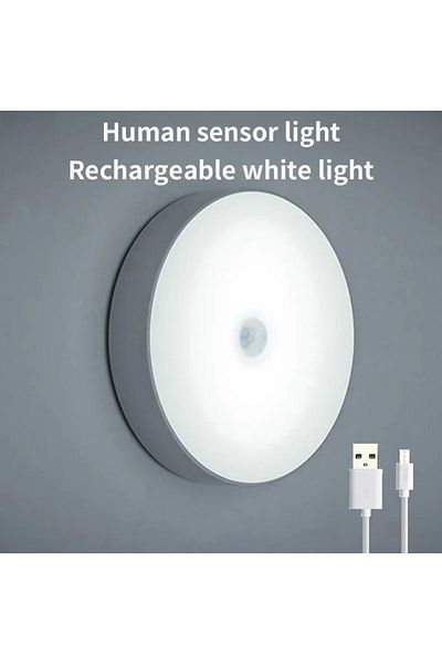 Choice 2pcs White light LED Smart Human Body Sensor Night Lights Emergency Automatic Lighting USB Charging