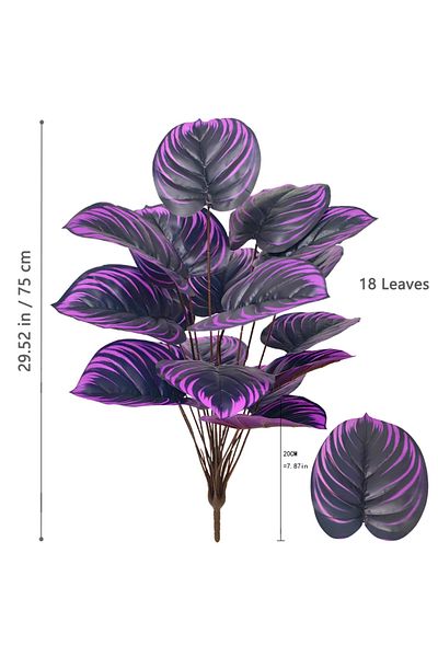 Choice ZXY-18Y-75-T7 57-105cm /41.3in Artificial Plant Purple Water Lily Apple Leaf Violin Leaf Potted Plan