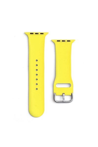 Hurtel Silikonowy pasek do zegarka Apple Watch 2-9/SE 38/40/41mm Silicone Strap APS żółty