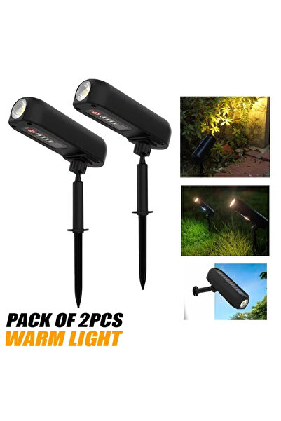 XIWANGFIRE ضوء دافئ - قطعتان 1/2/4 قطع مصباح ليد يعمل بالطاقة الشمسية خارجي جداري يعمل بالطاقة الشمسية IP65 ضوء حديقة أخضر بقعة شمسية