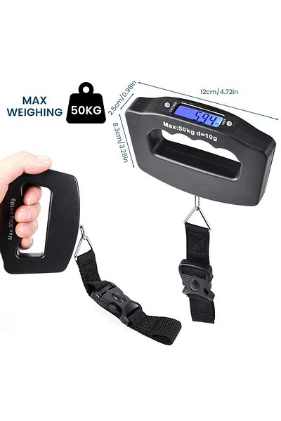 Choice 50kg Digital Luggage Scale 50kg/110lb, Portable Handheld Scale with Backlight, Tare Function, 4 Unit