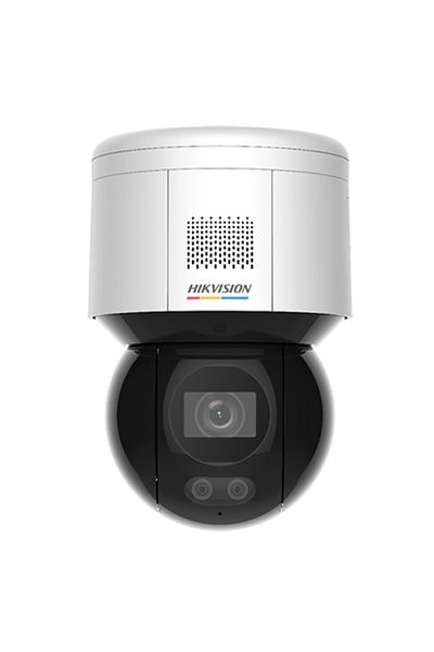 Hikvision Cameră ColorVu, IP, PT, 4 MP, obiectiv 4mm, WAL 30m, Audio, Alarmă, PoE, IP66 -DS-2DE3A400BW-DE(F1)(T5)