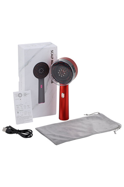 Choice فرشاة إعادة نمو الشعر الكهربائية الحمراء الساخنة مع جهاز ضوء الأشعة تحت الحمراء ونقاط الوخز بالإبر وتدليك فروة الرأس ومضاد للشعر