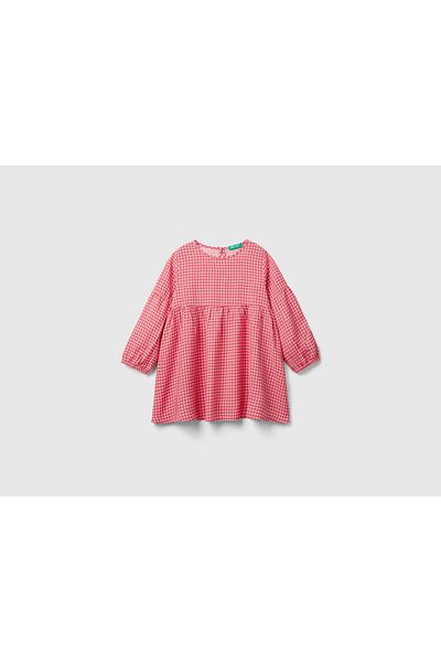 United Colors of Benetton Sustainable Viscose Houndstooth Dress for Kids