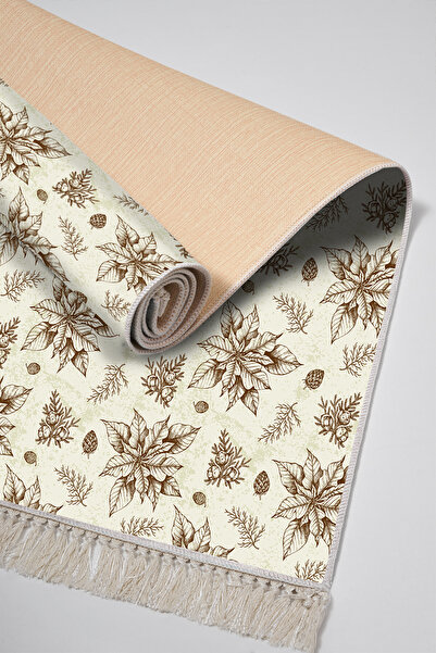 Alanur Home Non-Slip Base Djt Toilet Set Star Leather Fringed Vintage Al5008 Beige