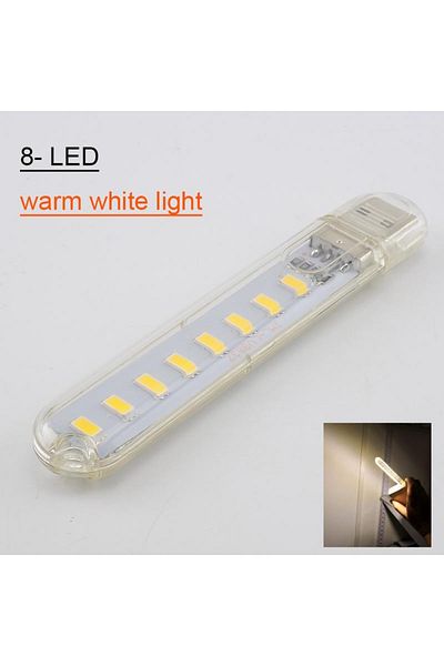 Choice 8LED Warm White 1PC Portable Mini 3/8/10/20/24 LED 5V USB DC Warm White Lamp Book Reading FLashlight
