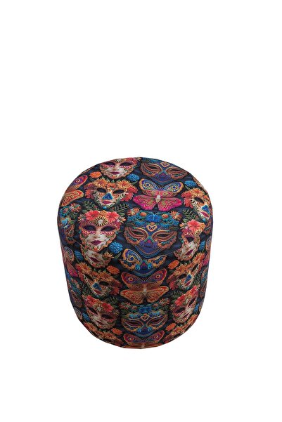PUFYCO Karnaval Maske Desenli 40*40 Yuvarlak Puf