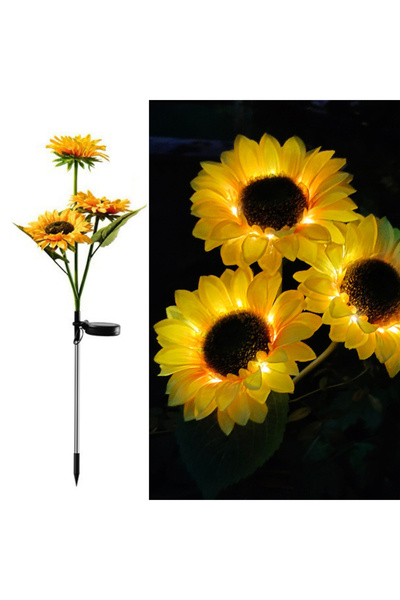 Choice Lawn-006-3 رؤوس LED محاكاة فراشة عباد الشمس ضوء الشمس في الهواء الطلق ...