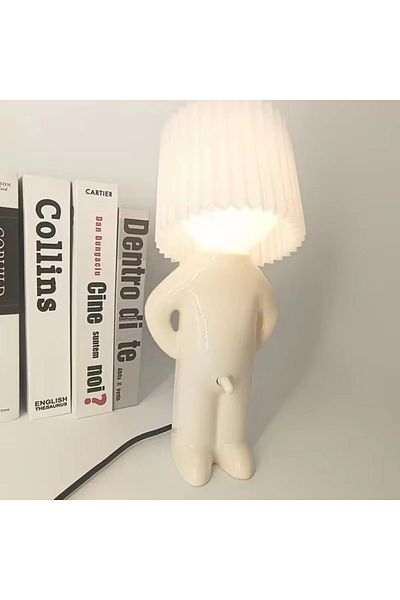 Choice WHITE EU Claeted Naughty Boy Creative Table Lamp Unique LED Pleats Reading Lighting Bedroom Bedside