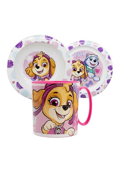 PAW PATROL 3-piece dinnerware set, plastic, BPA-free, multicolor, Girls, Paw Patrol