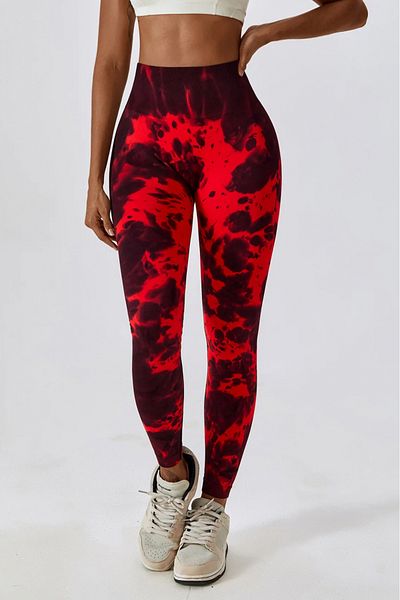 Fizion Splash Pro shapewear fitness leggings, Red