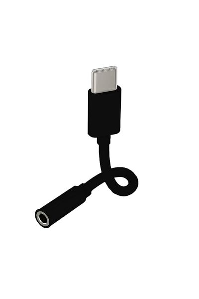 Choice محول سماعة رأس أسود من USB Type-C إلى 3.5 مم، شريحة رقمية عالمية، كابل USB C إلى Aux لجهاز iPhone 15