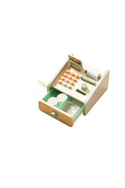 ONSHINE Jucărie educativă din lemn - Casa de marcat cu sertar și accesorii, +...