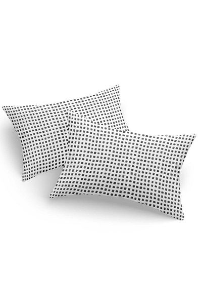 Eponj Home Set 2 fete de pernă 50x70 cm, policoton, Patratele negre