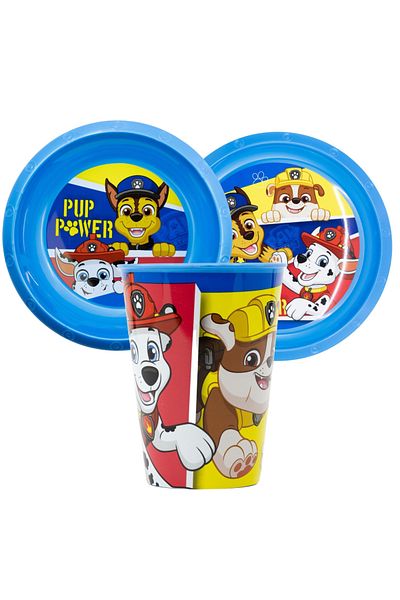 PAW PATROL 3-piece dinnerware set, plastic, BPA-free, multicolor, Paw Patrol