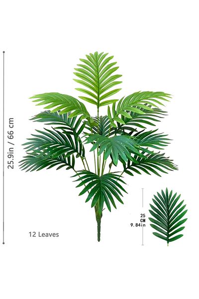 Choice SWK-12Y-66-2T19 53-123cm Artificial Palm Tree Tropical Fake Plant Green Plastic Palm Leaf Branches