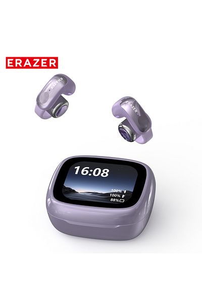 Choice Purple Translator ERAZER XF28 Bluetooth V6.0 Open-ear True Wireless EarbudsTranslation Earphones Off