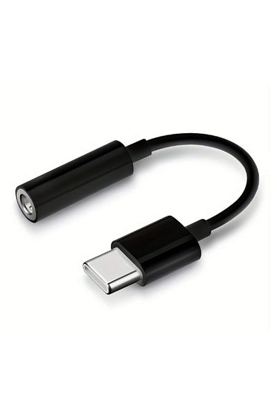 Choice محول سماعة أذن USB Type C إلى 3.5 Jack أسود، كابل صوت USB-C 3.5 مم لأجهزة iPhone 15 15 Pro
