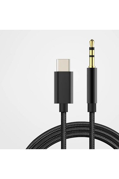 Choice 1m Black Nylon woven Usb Type C To 3.5mm Aux Audio Cable Headset Speaker Headphone Jack Adapter Car