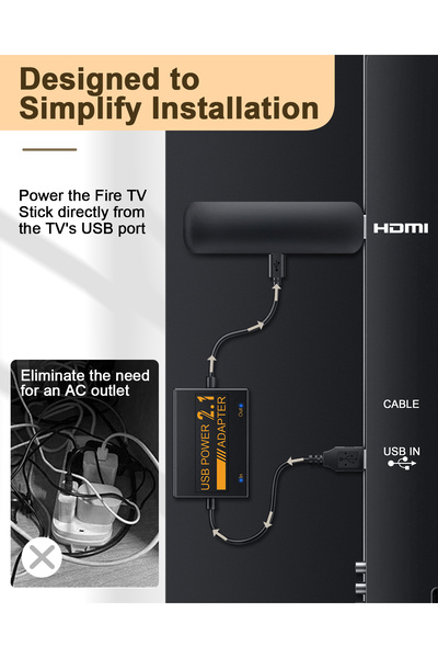 Choice 1PC Professional Network Card Adapter 1800mAh Micro USB Power for Amazon Fire TV Sticks Firestick Ad