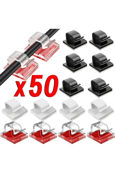 Choice 10PCS White 10/20/50PCS Cable Organizer Clips Wire Winder Holder Protector USB Cable Management Adhe