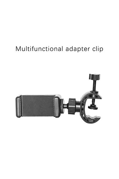 Vikefon 360° Rotation Phone Holder Adjustable Clamp Spiral Clamping Multifunctional Adapter Clip For All ...