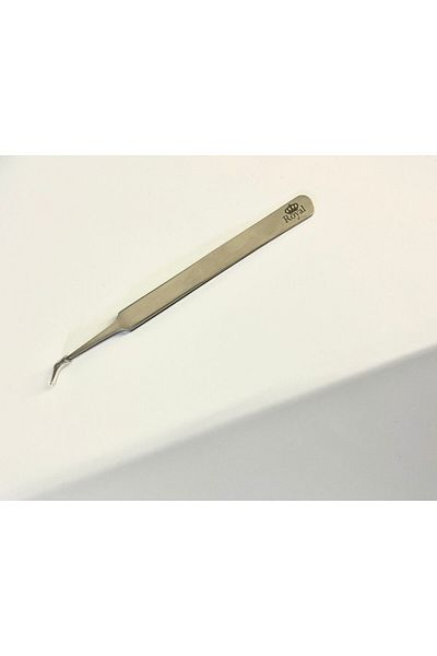 Royal Pensetă Curbată Premium ROYAL, pentru Gene (fir cu fir), din Inox, foarte mare precizie, model 3