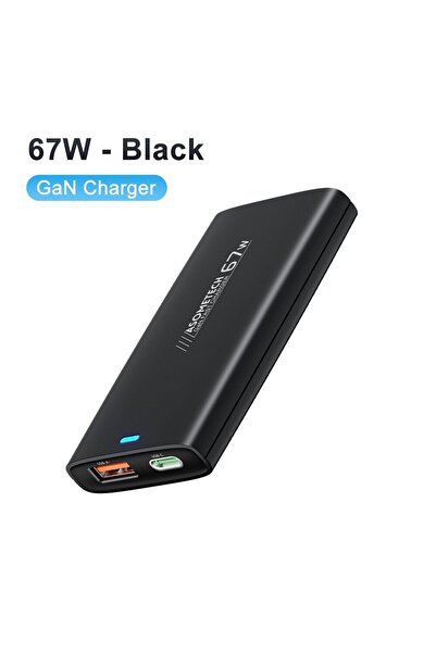 Choice EU Plug Black ASOMETECH 67W GaN Charger Ultra Thin Quick Charge QC3.0 ...