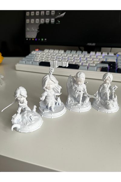 Gonulella The Witcher 4-Piece Figure Set Chibi Ciri Yennefer Rival Geralt Tissaia De Wriels 6 cm
