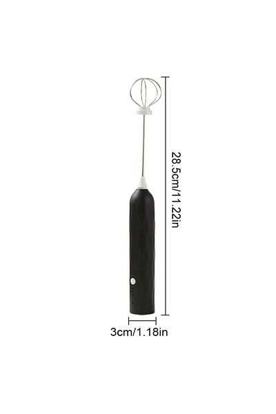 wei inox Mini mixer, 2 heads, USB charging, black