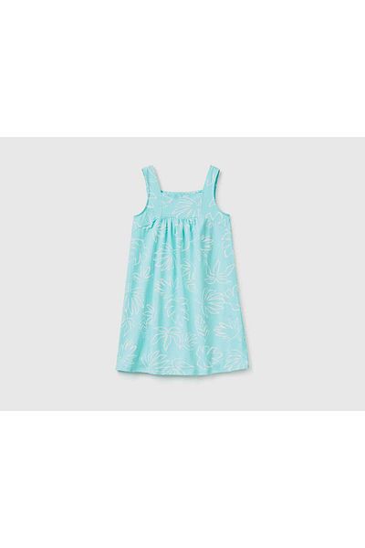 United Colors of Benetton Girls' Printed Pure Cotton Dress