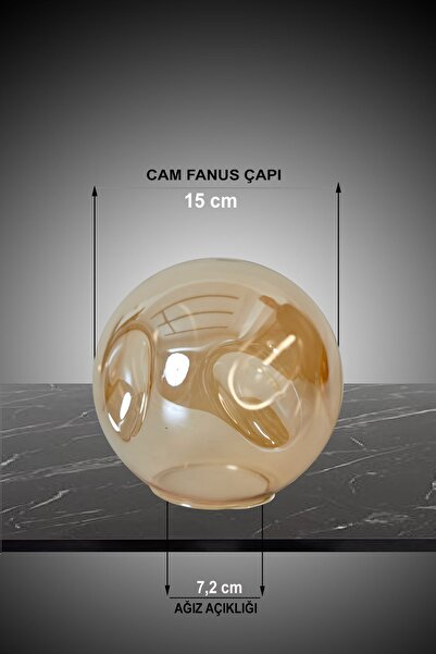 HALL BREATHE 15cm Dalgalı Cam Fanus Sarı Avize, Sarkıt ve Lambader Şık Aydınlatma