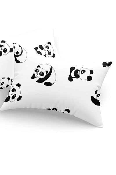 Eponj Home Set of 2 pillowcases 50x70 cm, polycotton, White Panda