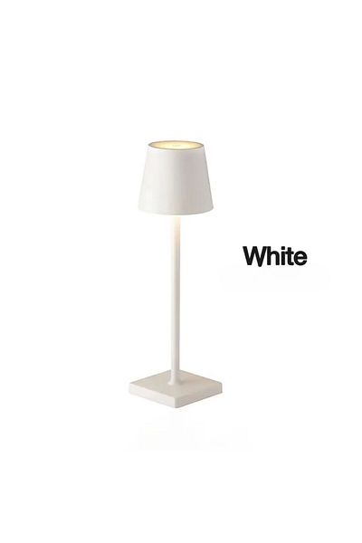 Choice White Wireless LED Table Lamp 3-Level Dimmable Touch Desk Night Light USB Rechargeable For Room Stud