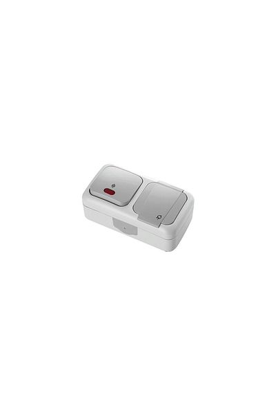 Viko by Panasonic Schuko Socket + Stair Switch with LED IP54 Gray Palmiye Viko