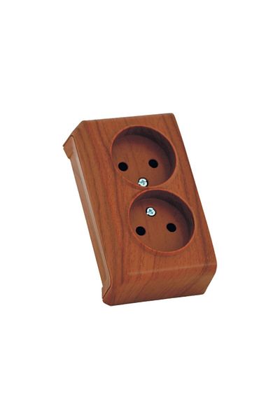 Viko by Panasonic Vera Double Socket Mahogany