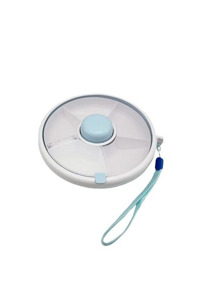 Choice Light Sky Blue Circular Rotating Lunch Box Snack Container Moisture Proof Sealed Fruit Tray Spinner