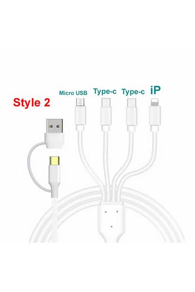 Choice 4in2 Style 2-2xtypec Multi Charger Cable 4 In 2 Charging Cable USB & Typc C To Typc C / Micro USB /