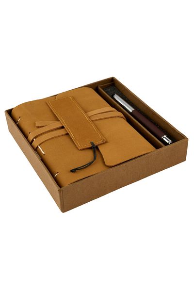 OEM LEATHER JOURNAL + PEN GIFT SET | HANDMADE | GRATITUDE JOURNAL *