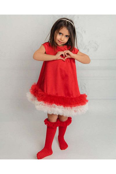 fustite cu luminite Red Sparkle Dress - 5-6 years (110-116 cm)