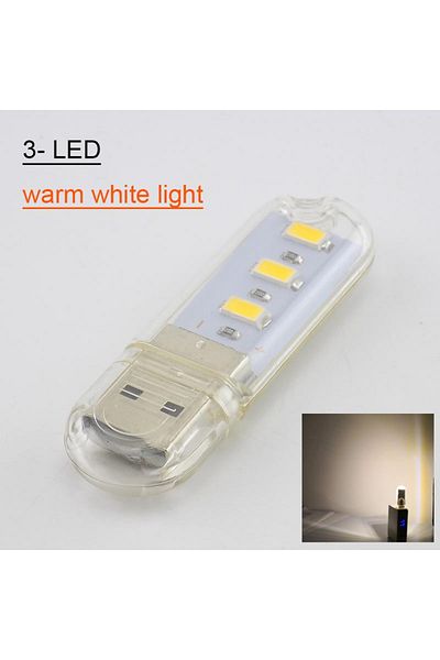 Choice 3LED Warm White 1PC Portable Mini 3/8/10/20/24 LED 5V USB DC Warm White Lamp Book Reading FLashlight